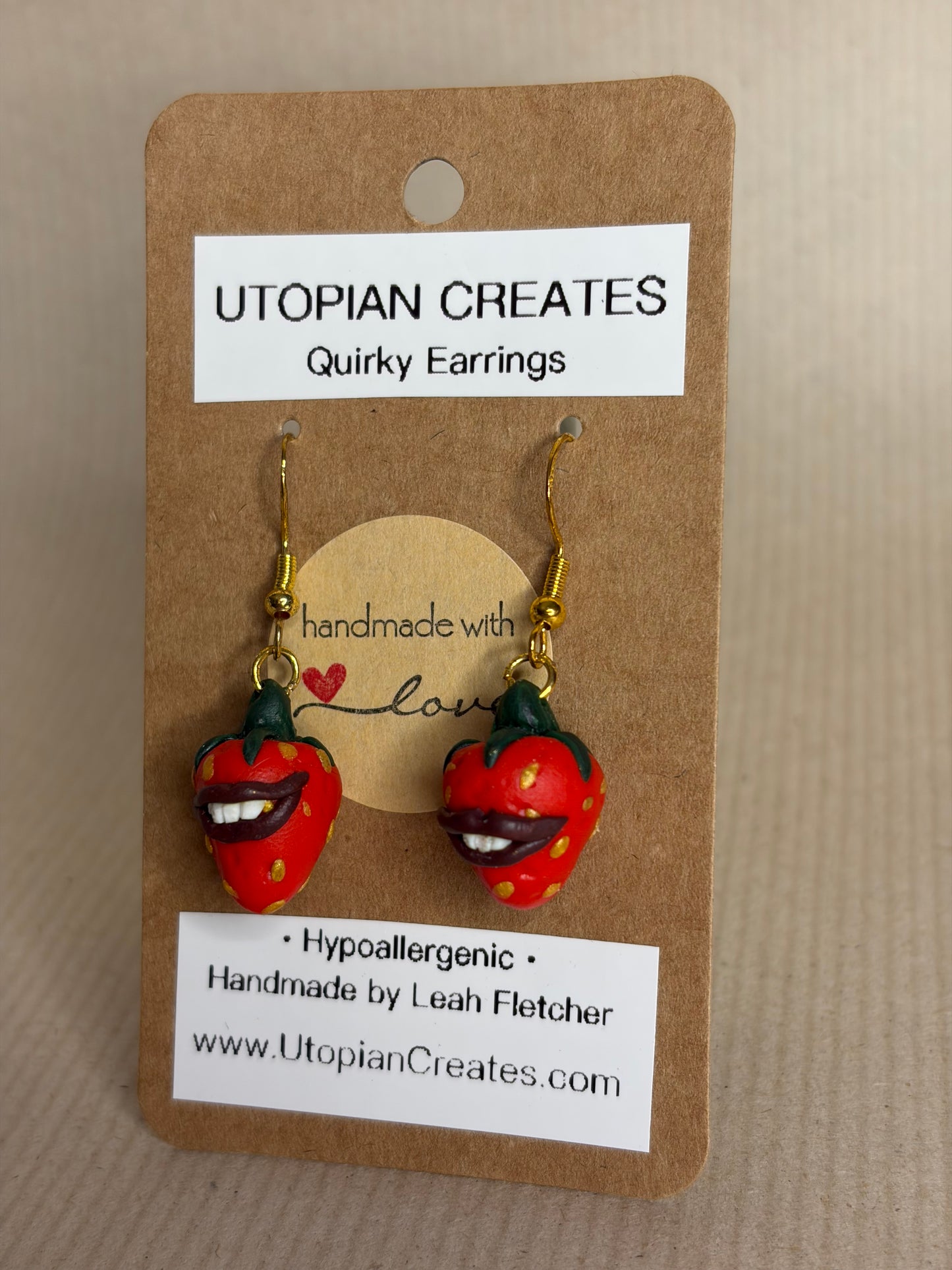 Smiling Strawberry Earrings