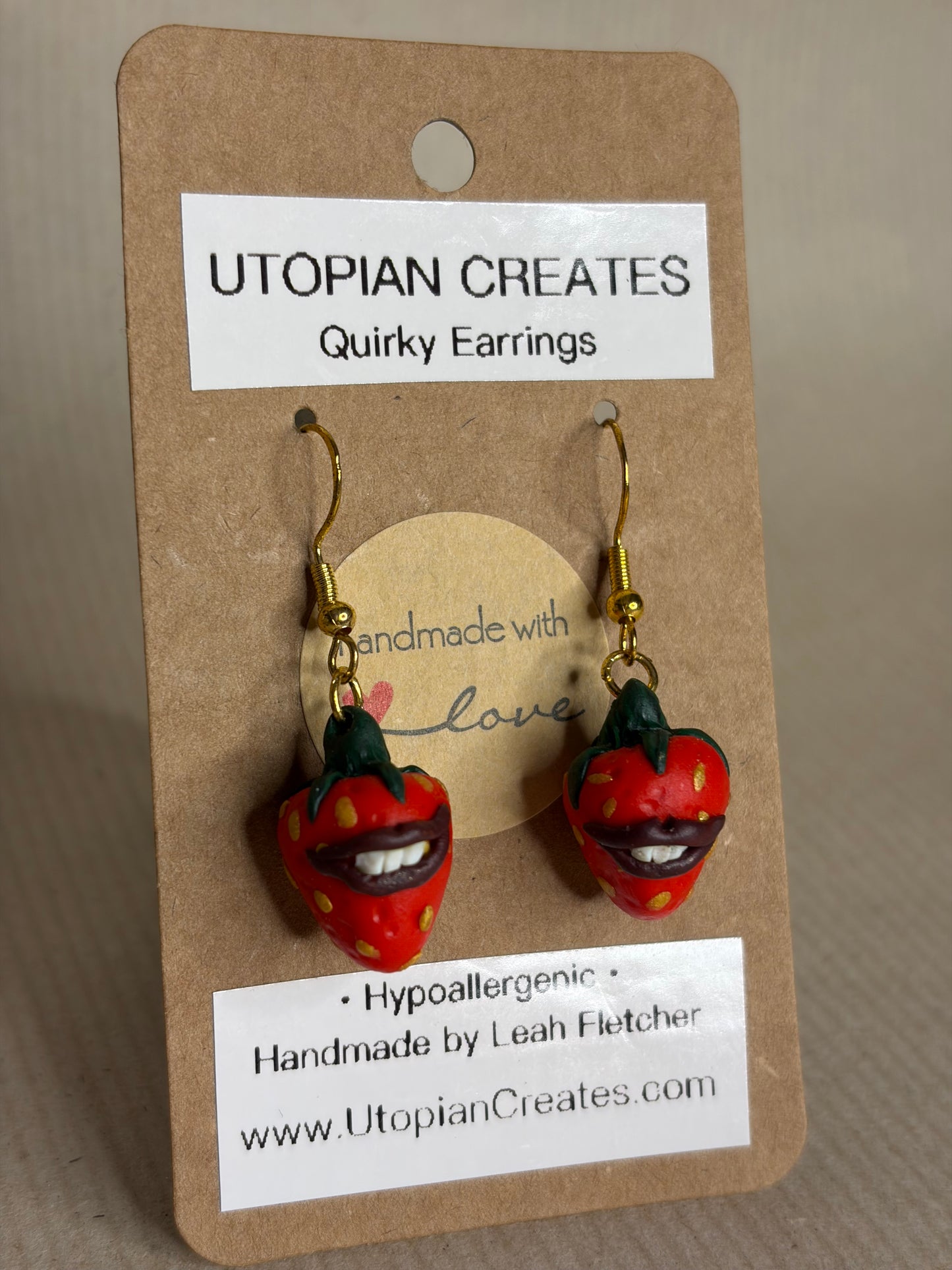 Smiling Strawberry Earrings