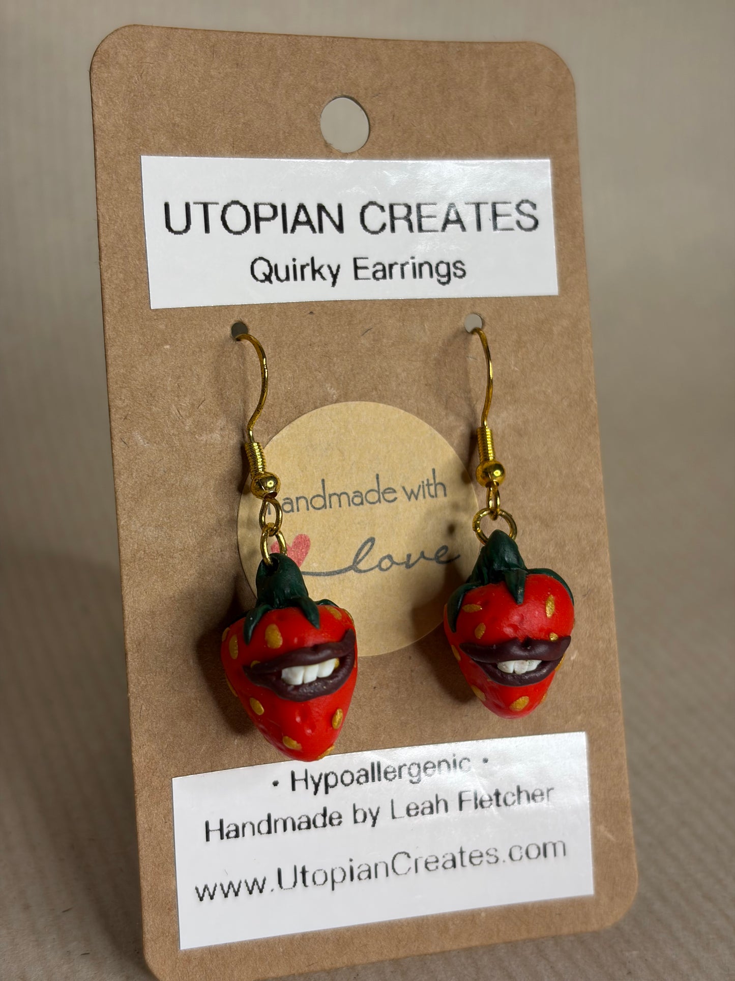 Smiling Strawberry Earrings